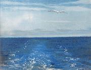 William Stott of Oldham Seagulls Astern oil on canvas